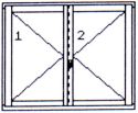 okno dvoukřídlé otvíravé pravé bez středního sloupku