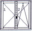 Dřevěná okna okno dvoukřídlé otvíravé/otvíravě sklopné pravé bez středního sloupku