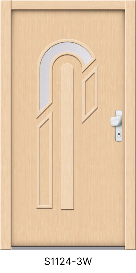 Dřevěné vchodové dveře S1124-3W tmavá