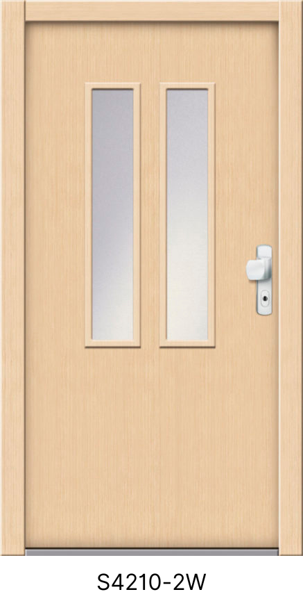 Dřevěné vchodové dveře S4210-2W světlá