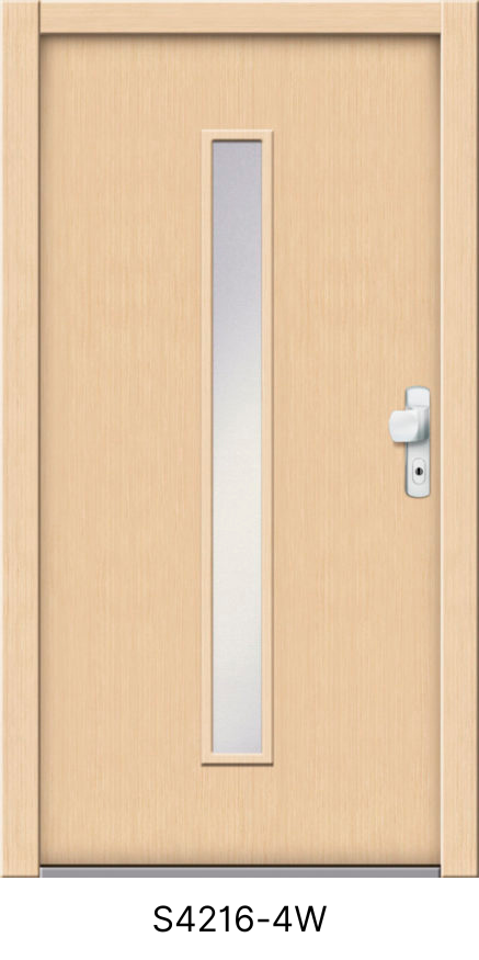 Dřevěné vchodové dveře S4216-4W tmavá